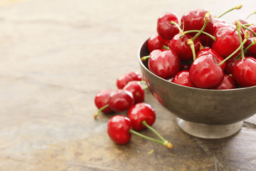fresh red cherries