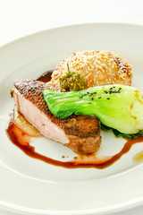 plated duck main meal