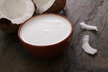 fresh coconut with milk