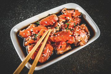 Salmon Sashimi in Marinade