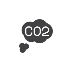 Carbon dioxide vector icon. filled flat sign for mobile concept and web design. CO2 cloud simple solid icon. Symbol, logo illustration. Pixel perfect vector graphics