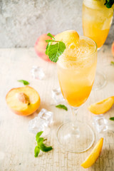 Summer peach Bellini cocktail