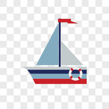Yachting vector icon on transparent background, Yachting icon