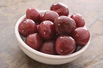 tinned red cherries