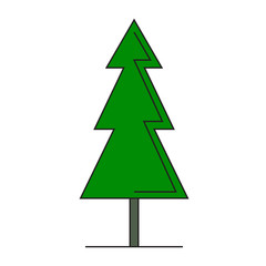 Obraz premium Beautifull geometric green spruce isolated on white background vector illustration