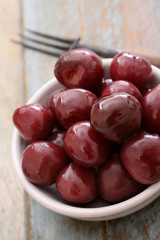 tinned red cherries
