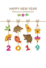 2019 Colorful Hanging Ornaments Of Year Of The Boar