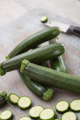 preparing baby courgette