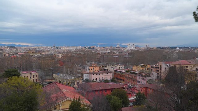 View from the Gianicola hill to the historic district of Rome