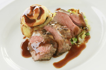 plated lamb dinner