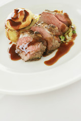 plated lamb dinner