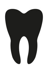 Black and white healthy tooth silhouette