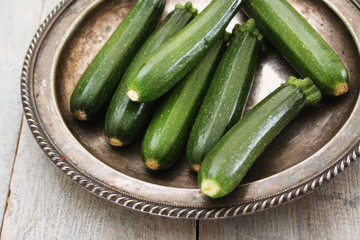 preparing fresh courgettes