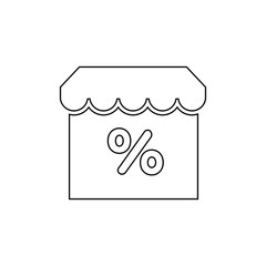 Магазин иконка. Знак скидок в витрине.