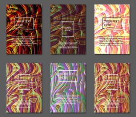 Marble covers set. Trendy colorful backgrounds. A4 size, eps10 vector.