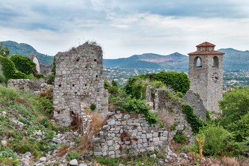 Obraz premium Clock Tower and Ruins in Bar, Montenegro
