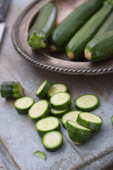 preparing fresh courgettes
