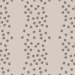 Vector seamless pattern with cat or dog,kitten or puppy footprints. Can be used for wallpaper,fabric, web page background, surface textures.