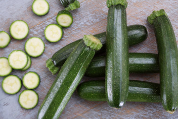 preparing fresh courgettes