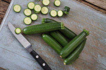preparing fresh courgettes