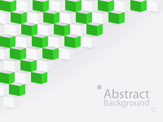 Fototapeta premium white green abstract background square 3d modern paper