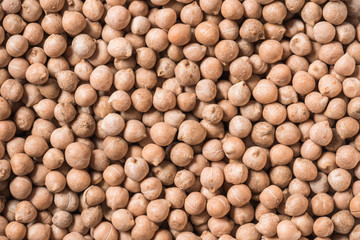 full frame of healthy raw chickpeas as background