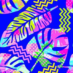 Abstract funky t-shirtl seamless rough grunge print, modern seamless design template.