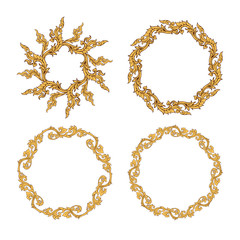 A set of elements of traditional Thai ornament.