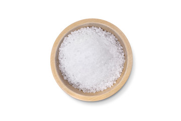 Fototapeta na wymiar Natural sea salt in a small bowl