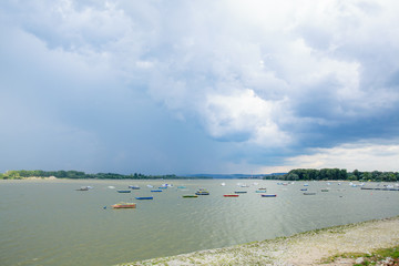 Colorful Boats On River Danube