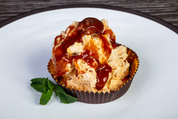 Delicious caramel meringue