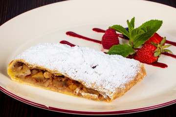 Apple Strudel served mint