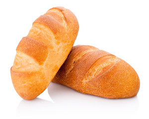 Two loaf of bread isolated on white background