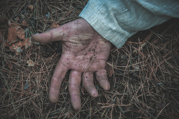 the hand of the dead man in the forest