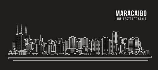 Cityscape Building Line art Vector Illustration design - Maracaibo city