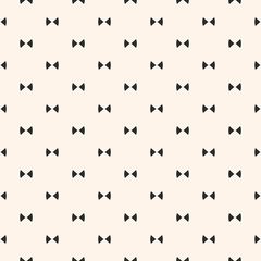 Bow tie pattern. Simple minimalist vector seamless texture with small triangles. Abstract monochrome geometric ornament. Hipster fashion style. Cute funky background. Repeat design for decor, prints
