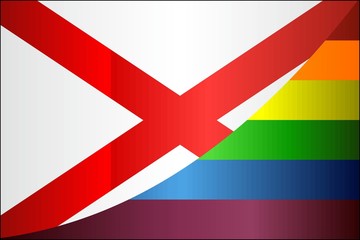 Grunge Alabama and Gay flags - Illustration,
Abstract grunge Alabama Flag and LGBT flag