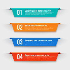 Infographic banners. Color labels with steps and options vector set - obrazy, fototapety, plakaty