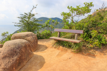 A Bench On Top Of Dragon's Back Hike In Hong Kong