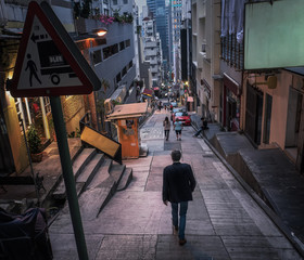 Into the street of Hong Kong