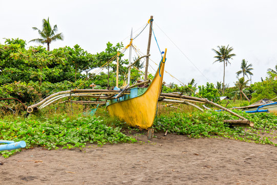 Traditional Sakayan Fishing Boat In The Philippines