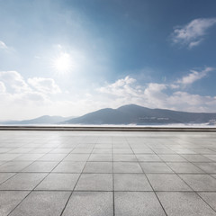 empty ground with blue sky