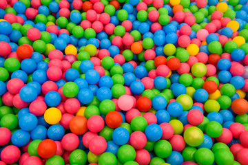 Colored plastic balls are safe. Lots of multi-Color fun balloons.