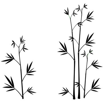 Bamboo silhouettes wall sticker black