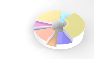 Info Graphic Colorful Circle Diagram 3d illustration