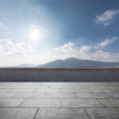 empty ground with blue sky