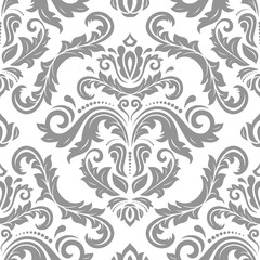 Orient vector classic pattern. Seamless abstract background with vintage elements. Orient light grey background. Ornament for wallpaper and packaging