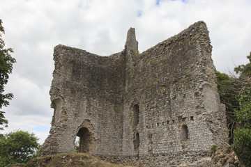 07-10-2018 Domfront France. Ruins of old medieval castle in Domfront France.