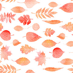 Seamless pattern with autumn leaves