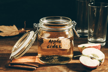 Apple cider in jar